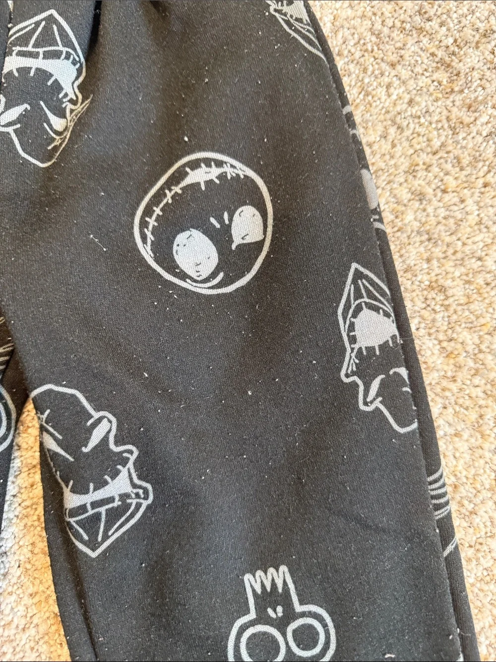 Disney Kids Matching Set Gray and Black with Green Jack Skellington Graphic - 5T